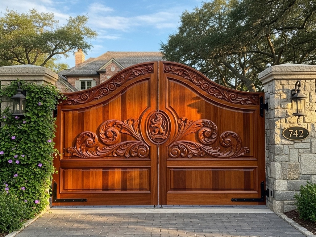 Custom Wood Gates Installation by AD Security, Inc.